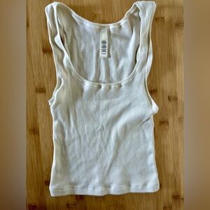 SKIMS Cotton Rib Tank in Bone Size Small